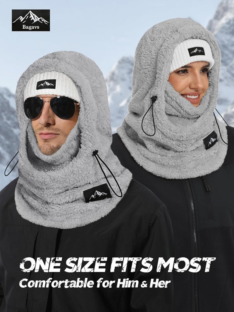 Bagavs Ski Mask Balaclava for Women Men Windproof Fleece Winter Face Mask Cold Weather Hat Neck Warmer - Image 3